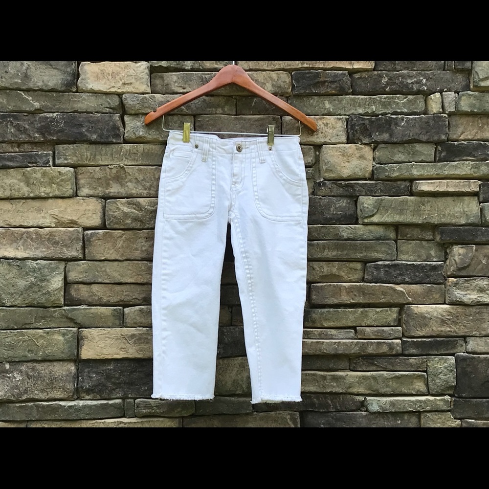 White denim crops